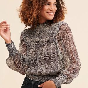 Free people Roma chiffon snake print top. Size M